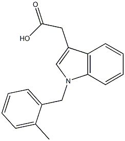 2-{1-[(2-methylphenyl)methyl]-1H-indol-3-yl}acetic acid Struktur