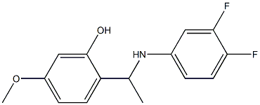 2-{1-[(3,4-difluorophenyl)amino]ethyl}-5-methoxyphenol Struktur