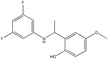 2-{1-[(3,5-difluorophenyl)amino]ethyl}-4-methoxyphenol Struktur