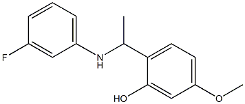 2-{1-[(3-fluorophenyl)amino]ethyl}-5-methoxyphenol Struktur