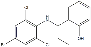 2-{1-[(4-bromo-2,6-dichlorophenyl)amino]propyl}phenol Struktur