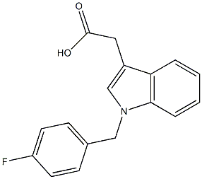 2-{1-[(4-fluorophenyl)methyl]-1H-indol-3-yl}acetic acid Struktur