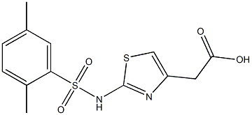 2-{2-[(2,5-dimethylbenzene)sulfonamido]-1,3-thiazol-4-yl}acetic acid Struktur