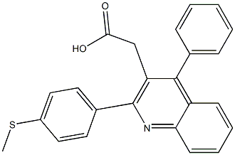 2-{2-[4-(methylsulfanyl)phenyl]-4-phenylquinolin-3-yl}acetic acid Struktur