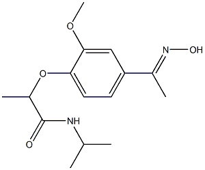 2-{4-[1-(hydroxyimino)ethyl]-2-methoxyphenoxy}-N-(propan-2-yl)propanamide Struktur