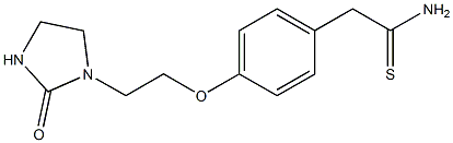 2-{4-[2-(2-oxoimidazolidin-1-yl)ethoxy]phenyl}ethanethioamide Struktur