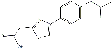 2-{4-[4-(2-methylpropyl)phenyl]-1,3-thiazol-2-yl}acetic acid Struktur