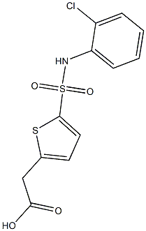 2-{5-[(2-chlorophenyl)sulfamoyl]thiophen-2-yl}acetic acid Struktur