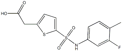 2-{5-[(3-fluoro-4-methylphenyl)sulfamoyl]thiophen-2-yl}acetic acid Struktur