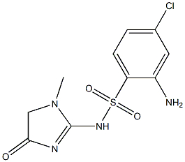 2-amino-4-chloro-N-(1-methyl-4-oxo-4,5-dihydro-1H-imidazol-2-yl)benzene-1-sulfonamide Struktur