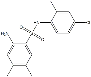 2-amino-N-(4-chloro-2-methylphenyl)-4,5-dimethylbenzene-1-sulfonamide Struktur