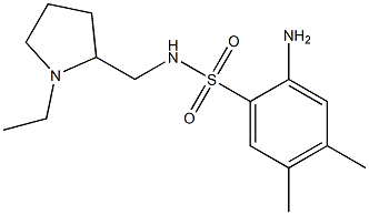 2-amino-N-[(1-ethylpyrrolidin-2-yl)methyl]-4,5-dimethylbenzene-1-sulfonamide Struktur