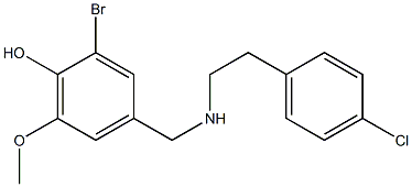 2-bromo-4-({[2-(4-chlorophenyl)ethyl]amino}methyl)-6-methoxyphenol Struktur