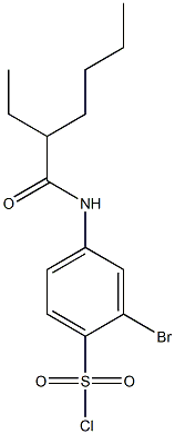 2-bromo-4-(2-ethylhexanamido)benzene-1-sulfonyl chloride Struktur