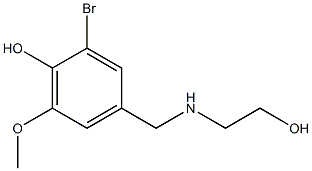 2-bromo-4-{[(2-hydroxyethyl)amino]methyl}-6-methoxyphenol Struktur