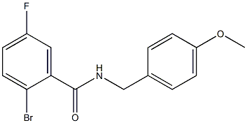 2-bromo-5-fluoro-N-(4-methoxybenzyl)benzamide Struktur