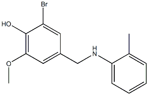 2-bromo-6-methoxy-4-{[(2-methylphenyl)amino]methyl}phenol Struktur