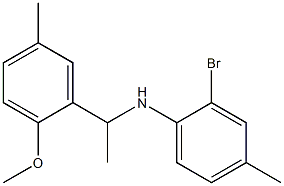 2-bromo-N-[1-(2-methoxy-5-methylphenyl)ethyl]-4-methylaniline Struktur