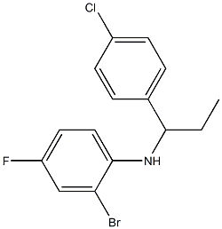 2-bromo-N-[1-(4-chlorophenyl)propyl]-4-fluoroaniline Struktur