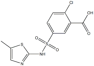 2-chloro-5-[(5-methyl-1,3-thiazol-2-yl)sulfamoyl]benzoic acid Struktur