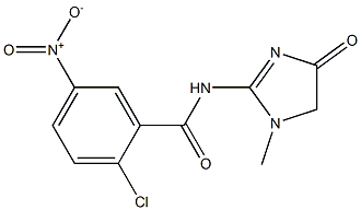 2-chloro-N-(1-methyl-4-oxo-4,5-dihydro-1H-imidazol-2-yl)-5-nitrobenzamide Struktur