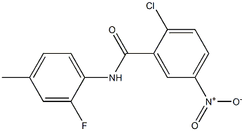 2-chloro-N-(2-fluoro-4-methylphenyl)-5-nitrobenzamide Struktur