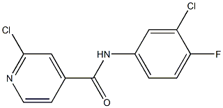 2-chloro-N-(3-chloro-4-fluorophenyl)pyridine-4-carboxamide Struktur