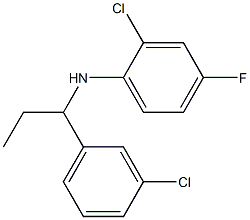 2-chloro-N-[1-(3-chlorophenyl)propyl]-4-fluoroaniline Struktur