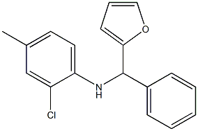 2-chloro-N-[furan-2-yl(phenyl)methyl]-4-methylaniline Struktur