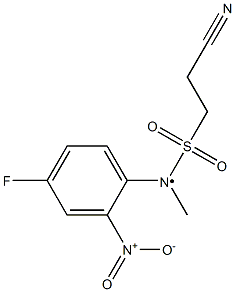 2-cyano-N-(4-fluoro-2-nitrophenyl)-N-methylethane-1-sulfonamido Struktur