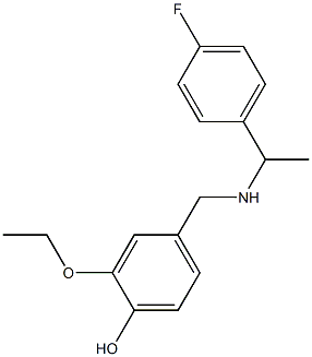 2-ethoxy-4-({[1-(4-fluorophenyl)ethyl]amino}methyl)phenol Struktur