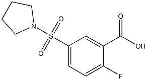 2-fluoro-5-(pyrrolidin-1-ylsulfonyl)benzoic acid Struktur