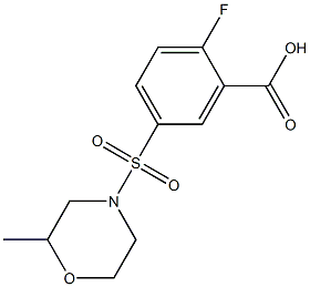 2-fluoro-5-[(2-methylmorpholine-4-)sulfonyl]benzoic acid Struktur