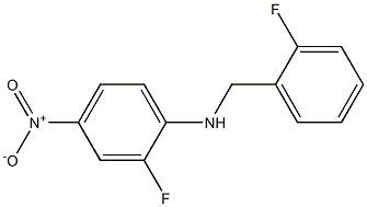 2-fluoro-N-[(2-fluorophenyl)methyl]-4-nitroaniline Struktur