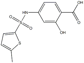 2-hydroxy-4-[(5-methylthiophene-2-)sulfonamido]benzoic acid Struktur