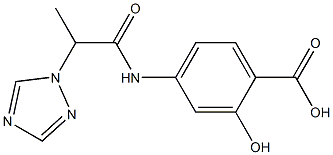 2-hydroxy-4-[2-(1H-1,2,4-triazol-1-yl)propanamido]benzoic acid Struktur