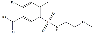 2-hydroxy-5-[(1-methoxypropan-2-yl)sulfamoyl]-4-methylbenzoic acid Struktur