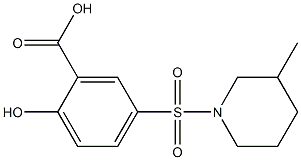 2-hydroxy-5-[(3-methylpiperidine-1-)sulfonyl]benzoic acid Struktur