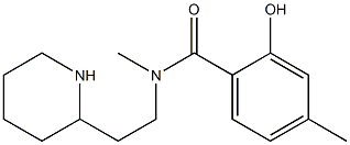 2-hydroxy-N,4-dimethyl-N-[2-(piperidin-2-yl)ethyl]benzamide Struktur