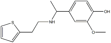 2-methoxy-4-(1-{[2-(thiophen-2-yl)ethyl]amino}ethyl)phenol Struktur