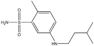 2-methyl-5-[(3-methylbutyl)amino]benzene-1-sulfonamide Struktur