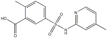 2-methyl-5-[(4-methylpyridin-2-yl)sulfamoyl]benzoic acid Struktur