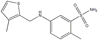 2-methyl-5-{[(3-methylthiophen-2-yl)methyl]amino}benzene-1-sulfonamide Struktur