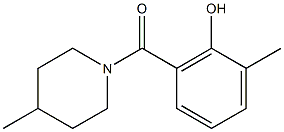 2-methyl-6-[(4-methylpiperidin-1-yl)carbonyl]phenol Struktur