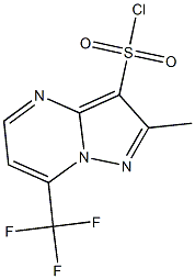 2-methyl-7-(trifluoromethyl)pyrazolo[1,5-a]pyrimidine-3-sulfonyl chloride Struktur