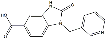 2-oxo-1-(pyridin-3-ylmethyl)-2,3-dihydro-1H-1,3-benzodiazole-5-carboxylic acid Struktur