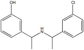 3-(1-{[1-(3-chlorophenyl)ethyl]amino}ethyl)phenol Struktur