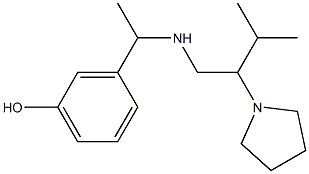 3-(1-{[3-methyl-2-(pyrrolidin-1-yl)butyl]amino}ethyl)phenol Struktur