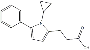 3-(1-cyclopropyl-5-phenyl-1H-pyrrol-2-yl)propanoic acid Struktur