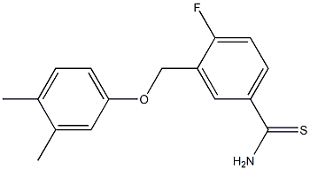 3-(3,4-dimethylphenoxymethyl)-4-fluorobenzene-1-carbothioamide Struktur